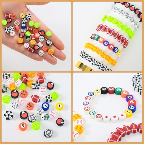 richginker 600pcs Polymer Clay Beads Friendship Bracelet Making kit Cute Fun Charms Beads for Bracelet Making DIY Arts Crafts Birthday Gifts Toys for Kids Girls Age 4-13 Ball - color: 3#Ball