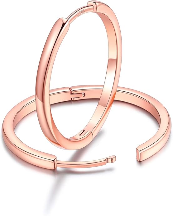 FaithHeart Sterling Silver Hoop Earrings for Women, Hypoallergenic Huggie Hoop Earrings Lightweight Small Cartilage Earrings Hoop Earring Dainty Everyday Earrings 6/8/10/12/14/15/16/18/20mm