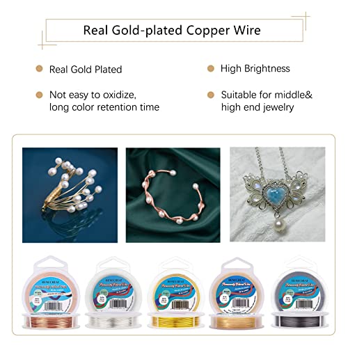 BENECREAT 20 Gauge KC Gold Copper Wire Real Gold Plated Craft Jewelry Wire Tarnish Resistant Wire for Beading Jewelry Making, 33-Feet/11-Yard - color: Gold, size: 20-Gauge(33-Feet/11-Yard)