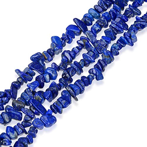 Genuine Lapis Lazuli Chips Gemstone Beads 5-8mm Irregular Shaped Crystal Chip Stone Loose Bead for Jewelry Making 1 Strand 32" - color: Lapis Lazuli