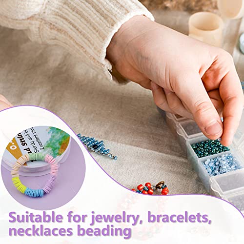 0.4mm Round Elastic Thread, Elastic String for Bracelet 295 Feet Spool Clear Stretchy Bracelet String for Making Bracelet Watch Band Key Chain Beaded Jewelry