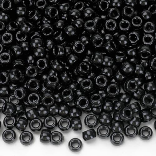 IOOLEEM Black Pony Beads,1200pcs Beads for Bracelets Making & Hair braiding, Kandi Friendship Bracelets & Jewelry Making. - color: Black