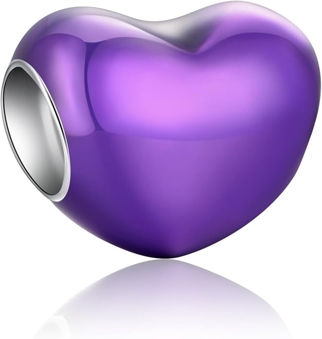 Birthday Fashion Love Heart Dangle Charm 925 Sterling Silver Charms fits Bracelets and Necklace Pendant Bead Charms Jewelry Present for Women Family Friends