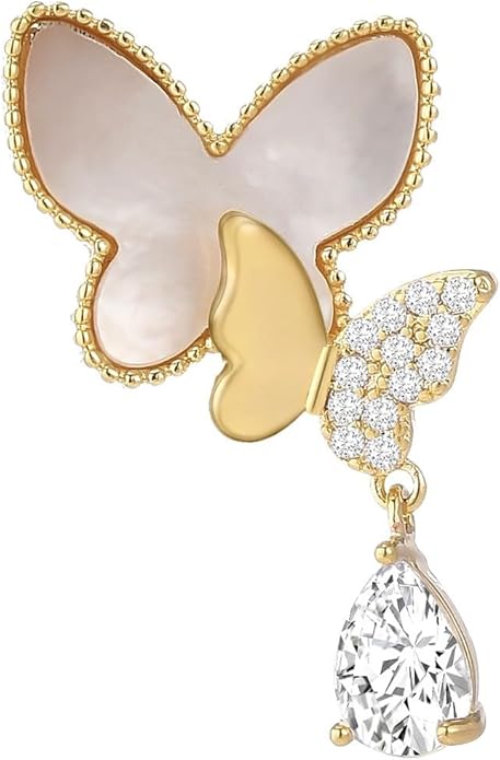 Pearl Flower Brooch for Women - Gold Plated Pearl Flower Pin Rhinestone Buttons Lapel Pin Jewelry - Valentine's Day Gift