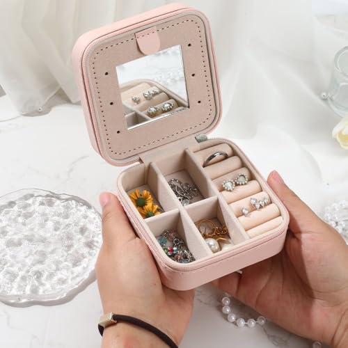Sea Turtle Gifts for Women Girl Girls Birthday Gift Pink Portable Jewelry Case Travel Gifts for Turtle Lovers Christmas Gift Ideas Daughter Sister Bestie Friends Cute Small Jewelry Box - color: Just A Girl Who Loves Turtles
