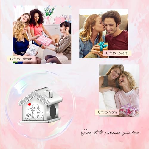 S925 Bead Dangle Charms for Bracelets Necklaces, Compatible with Pandora - style: Sweet Home
