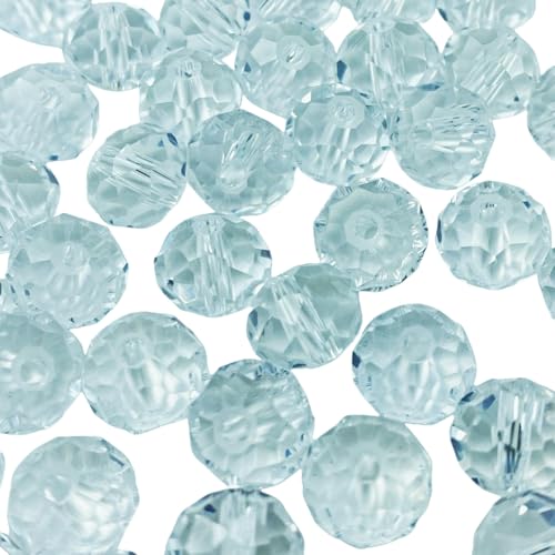 50pcs Crystal Glass Beads 10mm Faceted Rondelle Glass Spacer Beads with Hole for Bracelets Necklace Earring DIY Jewelry Making Craft(Crystal Clear) - color: Crystal Clear, size: 10mm