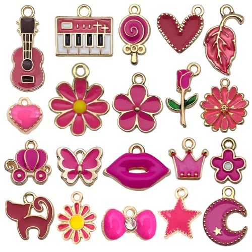 YouLuo 100Pcs Bracelet Charms for Jewelry Making Wholesale Bulk Jewelry Making Bracelets Charm KC Gold Alloy Charm Pendants and Gold Plated Enamel Charms Pendants for Bracelet Necklace - color: Gold-Multicolor