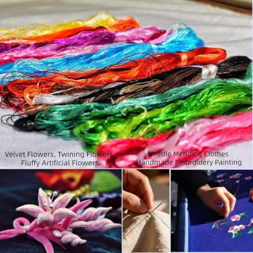 China Natural 100% Mulberry Silk Floss Handmade Embroidery Jewelry Making Threads DIY Kits 30 Colors 22m Each (30pcs) - color: 30 COLOR