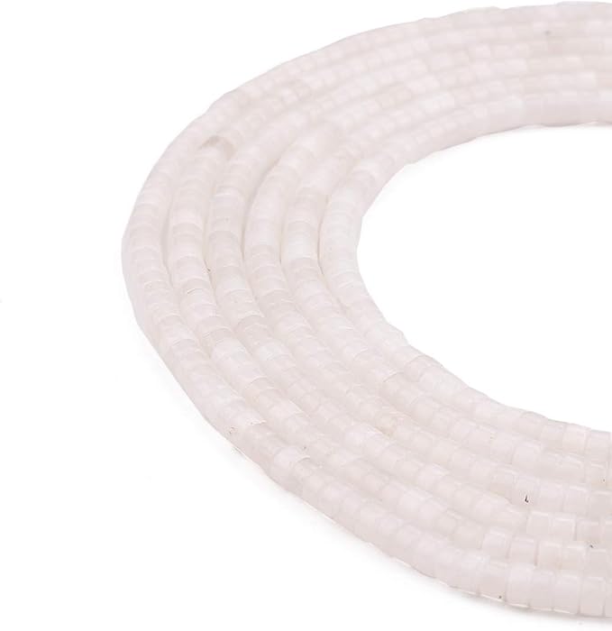 Natural White Agate Spacer Beads Caps Loose Semi Gemstone for Beading Jewelry Making 4mmx2mm 38cm