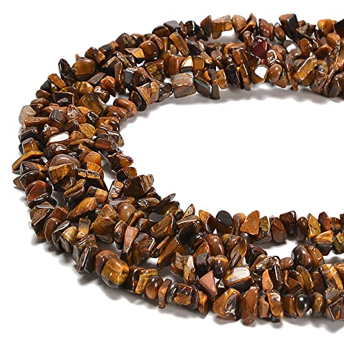 7-8mm Natural Yellow Tiger Eye Gemstone Chips Loose Beads Semi Precious for Jewelry Making DIY Handmade Craft Supplies 1 Strand per Bag Approxi 34" - color: Yellow Tiger Eye Chips