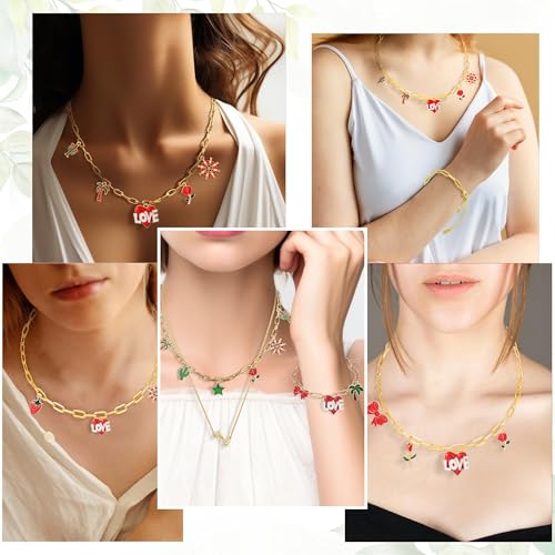20 Pcs Chain Necklace Bracelets Kit, 18K Gold Paperclip Chain, Including 18 Inch Necklace & 6.5 Inch Charm Bracelet with Lobster Clasps, Perfect for Women DIY Jewelry Making - color: 20 PCS 18K Gold