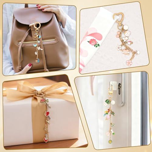 ASTNIC 316PCS Keyring Making Kit & Bag Charm Kit with Charms, Key Ring Hoop, Pliers, DIY Jewellery Making Supplies for Bracelet, Necklace and Jewelry Making, Gifts for Girls, Women, Adults - color: Gold-316PCS
