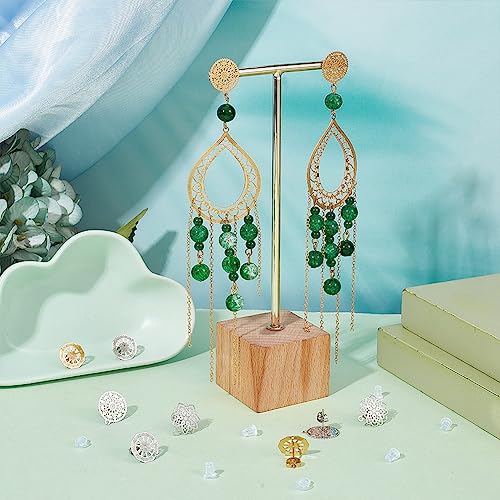 UNICRAFTALE 12pcs 3 Shapes 304 Stainless Steel Stud Earring Findings Mixed Shapes Stud Earring Findings Golden Stainless Steel Color Earrings Metal Ear Studs for DIY Jewelry Making Pin 0.7mm - color: 2 Colors/3 Styles Flower