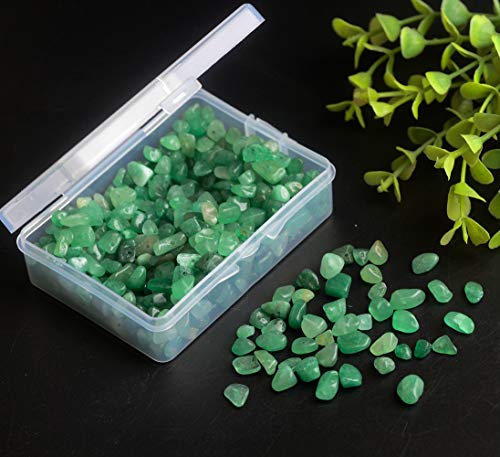 Natural Chip Stone Beads Green Aventurine 5-8mm About 400 Pieces Irregular Gemstones Healing Crystal Loose Rocks Bead Hole Drilled DIY for Bracelet Jewelry Making Crafting (5-8mm, Green Aventurine) - color: Green Aventurine