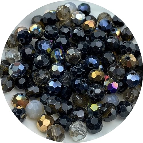 400pcs 3mm Round Crystal Glass Beads Round Faceted Spacer Beads for Jewelry Making Bracelet Earring Necklace Wind Chimes Suncatchers DIY Craft Making Supplies(Black Series) - color: Black Series, size: 3mm