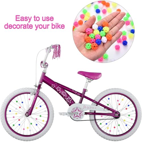 Assorted Colors Bike Bicycle Wheel Spokes Plastic Clip Bead/Spoke Derections (100pcs Round Bead)