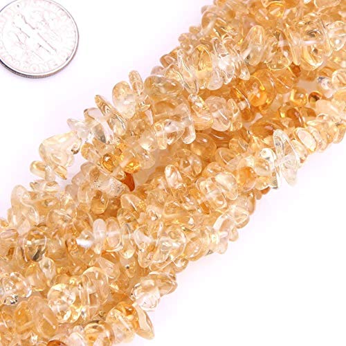 Genuine Citrine Chips Gemstone Beads 5-8mm Irregular Shaped Crystal Chip Stone Loose Bead for Jewelry Making 1 Strand 32" - color: Citrine