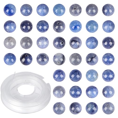 4mm 200pcs Natural Stone Round Beads Blue Aventurine Genuine Stone Beading Loose Gemstone DIY Charm Smooth Beads for Bracelets Necklaces Earrings Hole Size 1mm (Blue Aventurine 4mm) - color: Blue Aventurine, size: 4mm