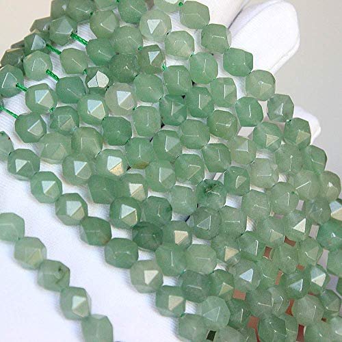 MJDCB Best Sellers Natural Stone Beads Faceted Polygon Green Aventurine Crystal Energy Stone Healing Power for Jewelry Making(8mm) - color: Green Aventurine