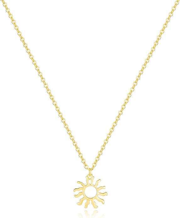 14K Gold Plated Dainty Pendant Butterfly Bead Boot Bee Baseball Flower Compass Airplane Heart Hummingbird Tree Necklace Simple Jewelry Gift for Women