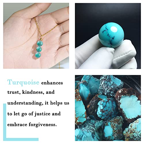 SmileBelle Crystal Necklace, Jade Necklace for Women as Anniversary Birthday Mothers Day Gifts for Women 14k Gold Black Tourmaline as Birthstone Jewelry for Girls Dainty Crystal Jewelry - color: Green Turquoise