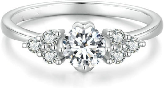 S925 Sterling Silver Women's Engagement Rings,Chic Diamond Ring for Women, 1.26 ct Heart Cut VVS1 D-Color, Great for Mother's Day