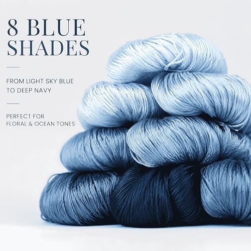 Natural 100% Silk Thread, Handmade Embroidery Thread Silk Floss 8 Colors 110m Each (73) - color: 73