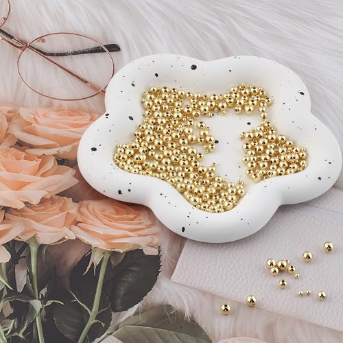 480pcs 2/2.5/3/4/5/6mm 18K Gold Filled Round Spacer Beads,Ball Seamless Spacer Beads,for DIY Jewelry Bracelet Necklace Making Findings (18K Gold) - color: 18K Gold