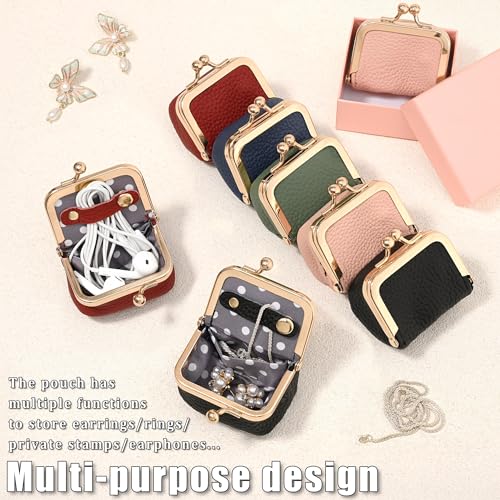 Zivyes Mini Jewelry Box Travel Small Coin Purse Organizer Case Genuine Leather Tiny Size (Black1) - color: Black1-Tiny