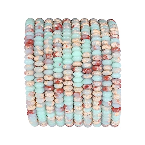 BEADIA Natural Shoushan Disk Stone Beads 4x2mm 160pcs Rondelle Loose Semi Gemstone Beads for Jewelry Making Design - color: Shoushan