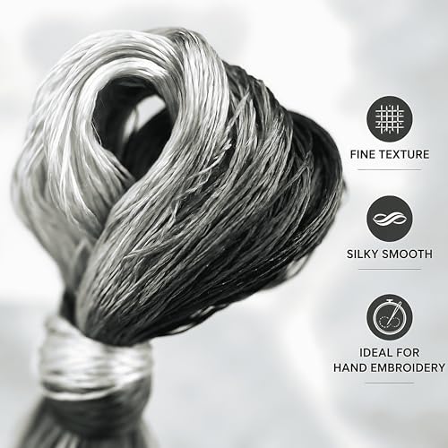 Natural 100% Silk Thread, Handmade Embroidery Thread Silk Floss 8 Colors 110m Each (68) - color: 68