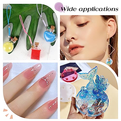 PH PandaHall 8640PCS Resin Bubble Beads, 12 Colors Round Glass Seed Beads Mini Iridescent Crystals for Resin Crafting and Nail Arts Jewelry Making, 0.43mm - color: 12 Colors