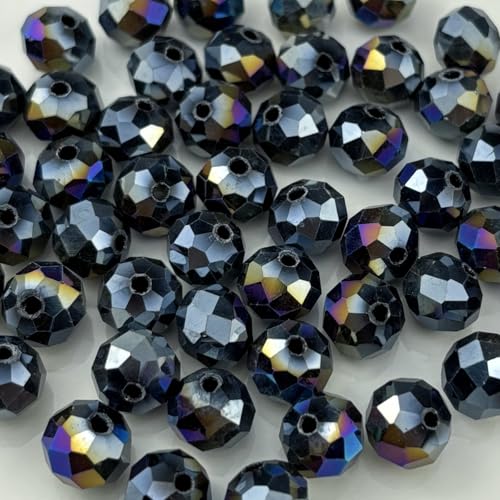 500pcs 3mm Crystal Glass Beads for Crafts Faceted Rondelle Glass Beads for Jewelry Making Crystal Spacer Beads for Necklaces Bracelets Earrings DIY Craft(Black AB) - color: Black AB, size: 3mm