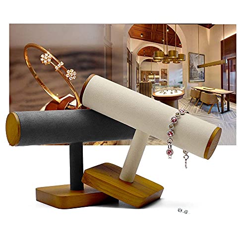 Solid Wood Bracelet Watch Organizer Display Stand T-bar Jewelry Bracelet Display - color: T shape display