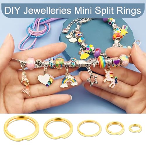 100pcs 6mm Tiny Split Ring for Jewelry Making, Double Loops Round Split Jump Rings Necklaces Bracelets Earrings Metal Mini Key Rings DIY Craft - color: 6mm Outter Dia.;5mm Inside Dia. Gold