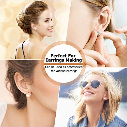 Hypoallergenic Earring Posts and Backs, Caffox 2000pcs Stud Earrings Making Kit with Ear Ring Base and Earring Backs for Leather Stud, Clay, Pearl Jewelry Making (Gold & Silver) - color: Gold & Silver