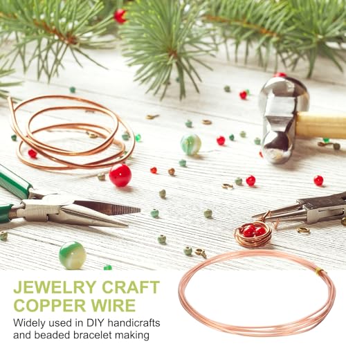 PATIKIL 99.9% Pure Copper Wire for Jewelry Making, 16 Gauge (1.3mm) Copper Craft Wire 4.9 Feet Beading Jewelry Making Supplies for Crafting Wreath Electroculture Gardening - size: 16 Gauge x 4.9 Feet