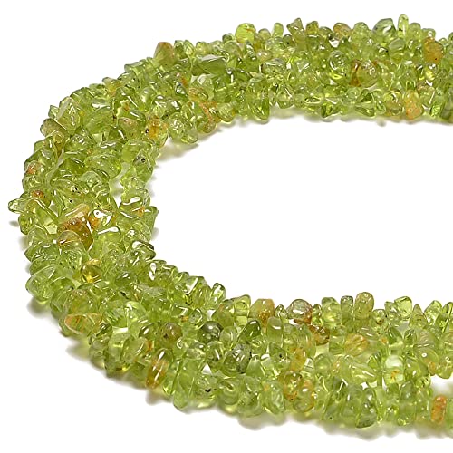 5-8mm Natural Green Peridot Gemstone Chips Loose Beads Semi Precious for Jewelry Making DIY Handmade Craft Supplies 1 Strand per Bag Approxi 34" - color: Green Peridot Chips