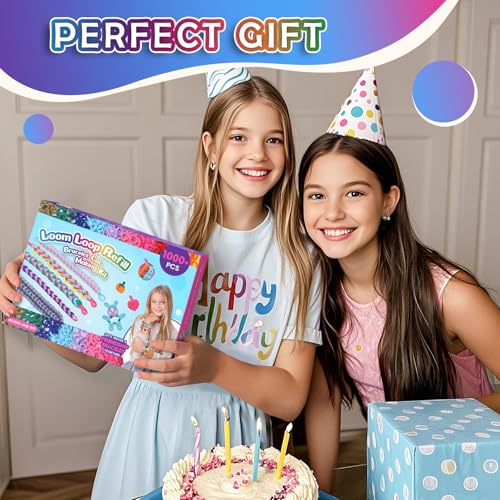 FUNiOi 1000 PCS Cat Weaving Loom Refill for Bracelet Making Kit, DIY Arts and Crafts Supplies, Baby Hair Ties for Girls Ages 6-12, Gift Idea for Kids and Beginners - size: Loom Loops Refill