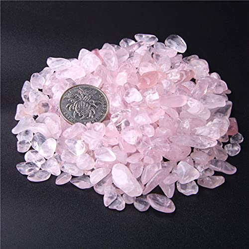 Natural 500 pcs Pink Quartz No Hole Undrilled Irregular Chip Gemstone Beads Rock Gravel Crystal Tumble Minerals Gravel Specimen Energy Decorative Stone Fish Tank Stone - color: Pink Quartz