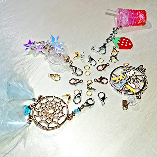 Olylkx 720pcs Lobster Claw Clasps, Bead Tips Knot Covers, Open Jump Ring Connectors, Jewelry Making Accessories Set (12 Styles)