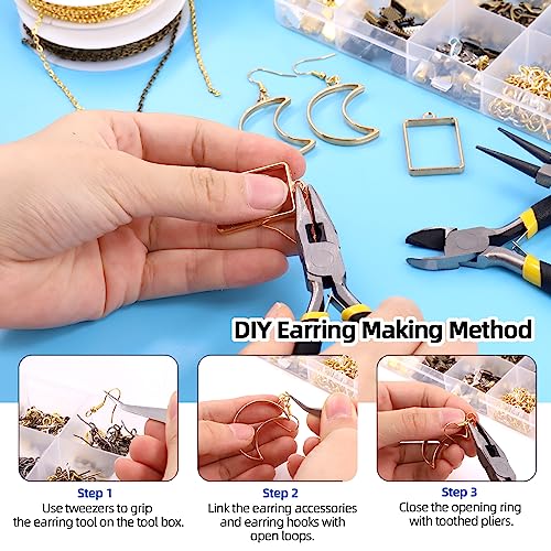 Glarks 1589Pcs Jewelry Making Kit, Jewelry Making Supplies Kit with Jewelry Making Tools, Jewelry Wires, Charms, Jewelry Findings for Jewelry Making, Repair and Beading - size: 1488pcs