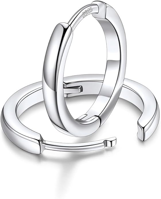FaithHeart Sterling Silver Hoop Earrings for Women, Hypoallergenic Huggie Hoop Earrings Lightweight Small Cartilage Earrings Hoop Earring Dainty Everyday Earrings 6/8/10/12/14/15/16/18/20mm