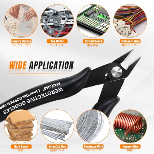 Mini Jewelry Pliers Set - 5 Inch Needle Nose & Flush Wire Cutters - Spring Loaded Precision Pliers for Jewelry Making, DIY Crafts, Model Building, Electronics - size: 5" Flush Cutter+5" Needle Nose