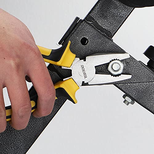 DOWELL Lineman's Pliers - 8 Inch Combination Pliers with Cutter, Nickel Chromium Steel Construction, Professional Handle - size: 8" Lineman's Pliers
