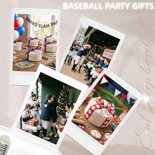 12-Pack Baseball Jewelry Box Bulk Team Gifts for Girls & Moms, White Round Mini Travel Jewelry Case with Red Stitching, Senior Night Tournament Gifting, Baseball Mom Accessories - style: Baseball