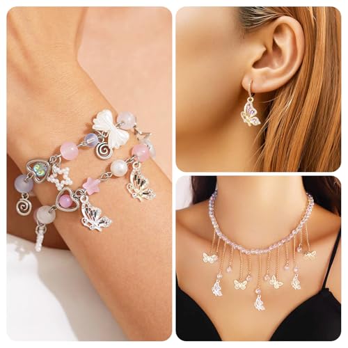 FASHEWELRY 24Pcs Alloy Enamel Butterfly Charms for Jewelry Making, 6 Styles Butterfly Jewelry Charms Flying Insect Charms for Necklace Bracelet Earrings DIY Supplies - color: 6 Styles-Butterfly