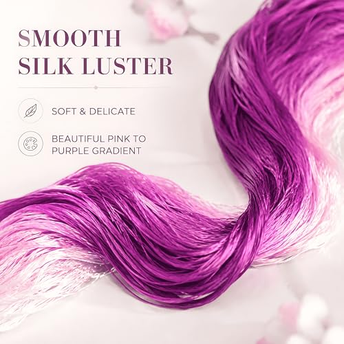 Natural 100% Silk Thread, Handmade Embroidery Thread Silk Floss 10 Colors 110m Each (65) - color: 65