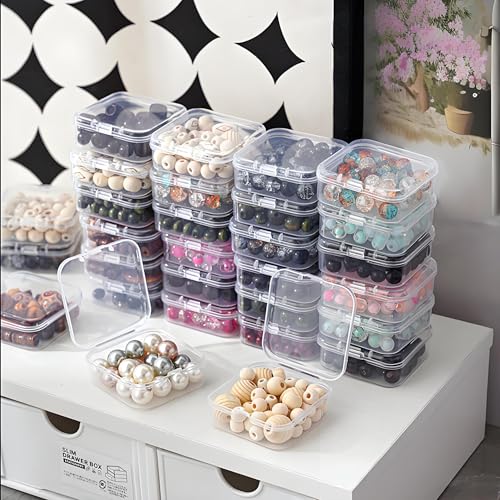 Clear Plastic Organizer Box 18 Pack-Multi Sized Containers with Lids for Beads,Crafts,Small Items,Stackable,Clear Storage Solution Home and Office Organization,Craft Supply,Bead Storage - size: 18 Pieces Mixed Set